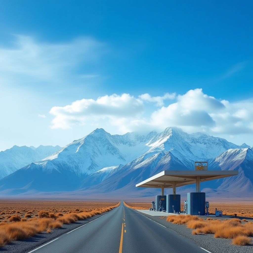 Estación YPF en ruta patagónica